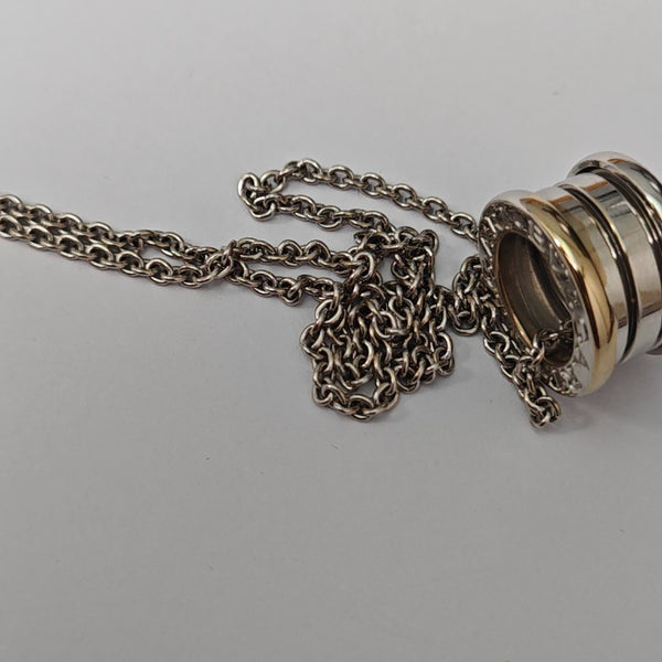 B.ZERO1 18k White Gold Silver Necklace