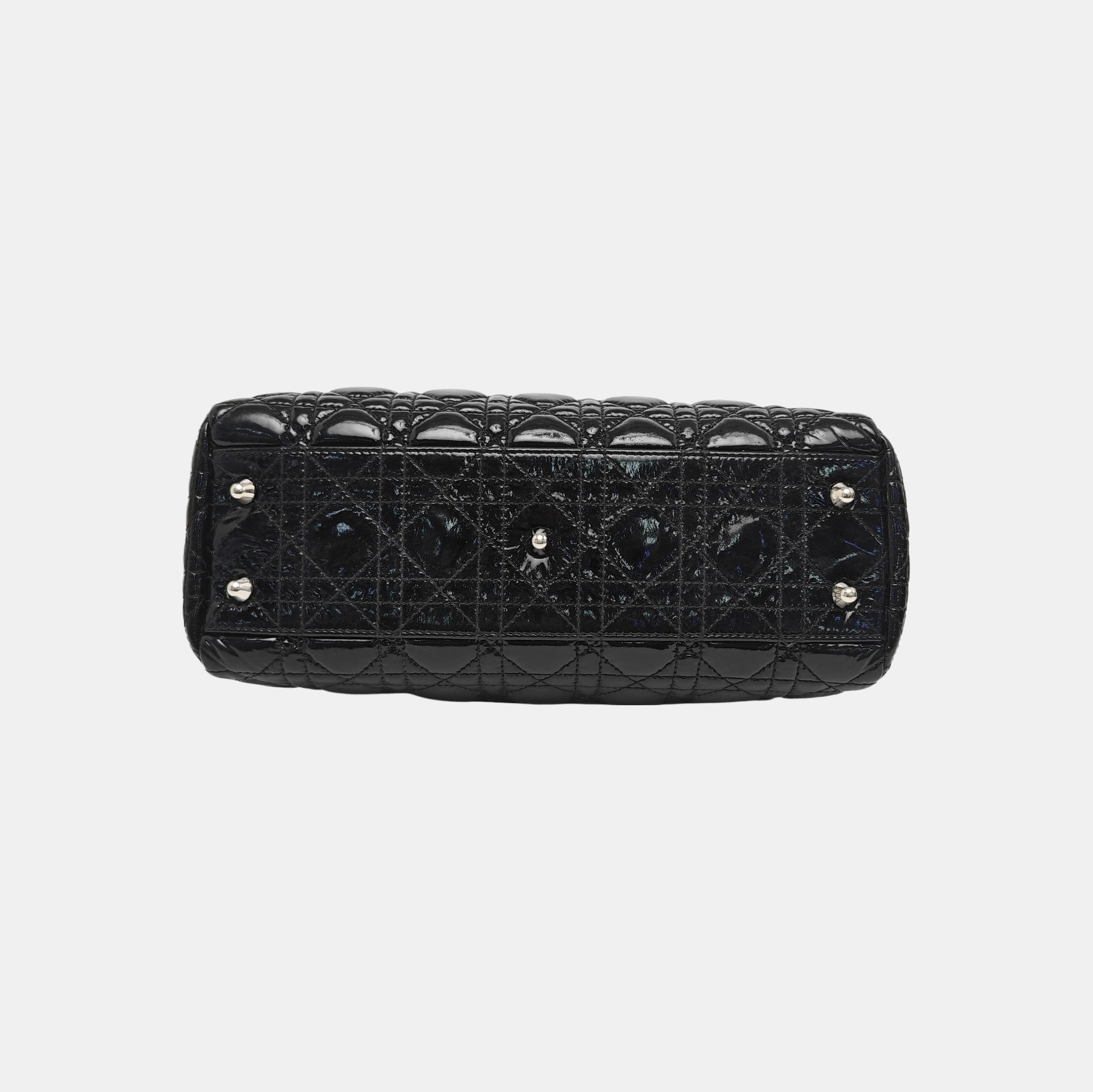 Dior Soft Cannage Patent Leather Black