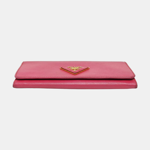 Fold Wallet Saffiano Calfskin Red Wallet