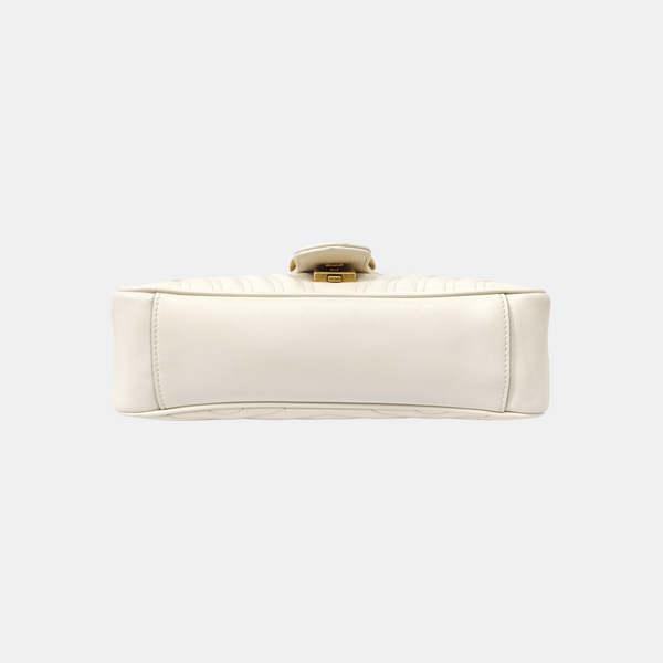 GG Marmont Medium Quilted Calfskin White