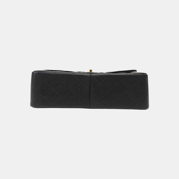 CLASSIC FLAP Jumbo Quilted Grained Calfskin Black