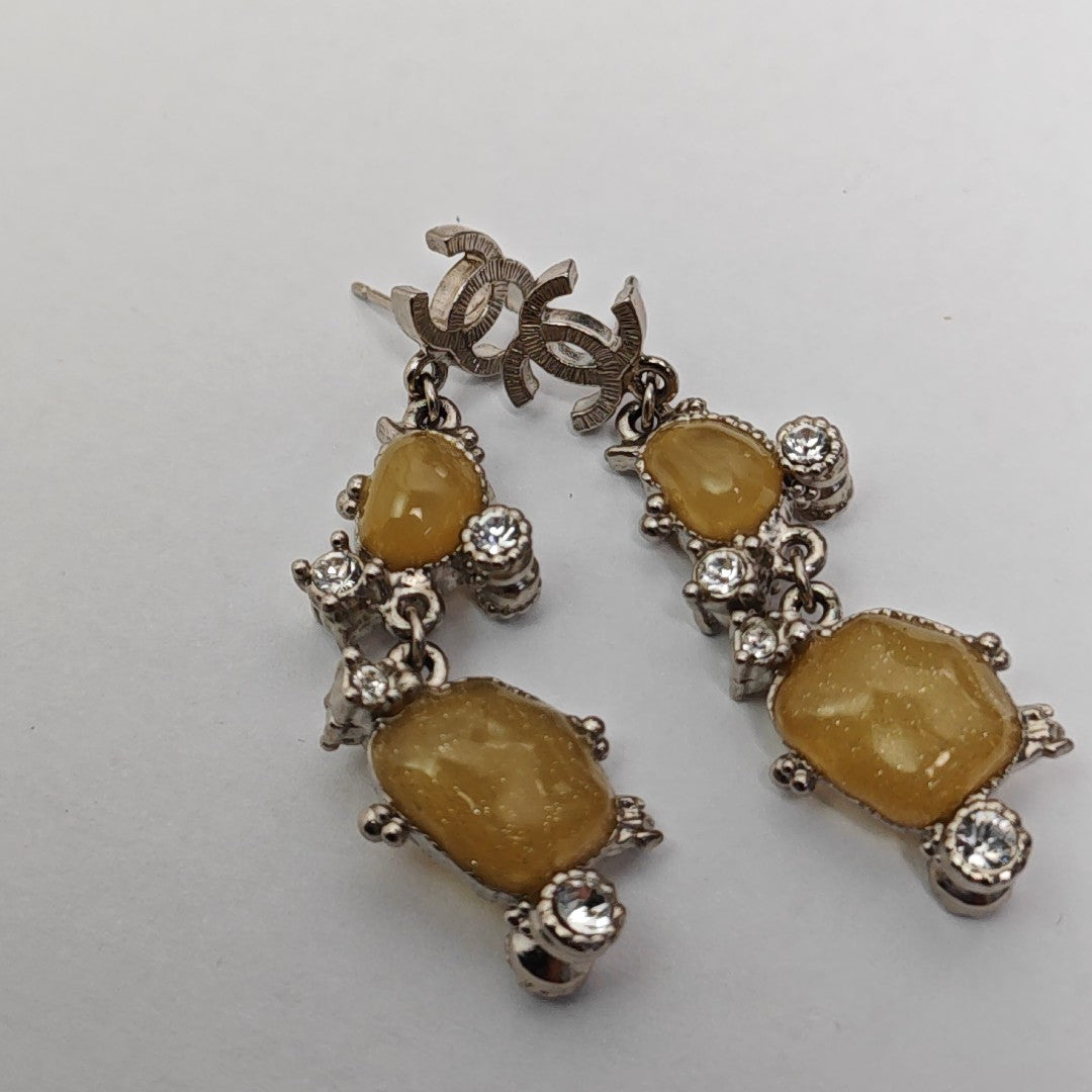 Metal Yellow Stud Earrings