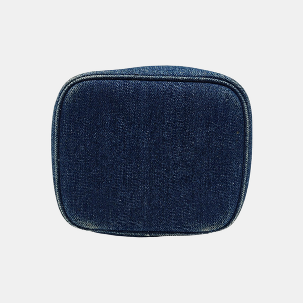 VINTAGE COSMETIC BAGS Quilted Denim Blue