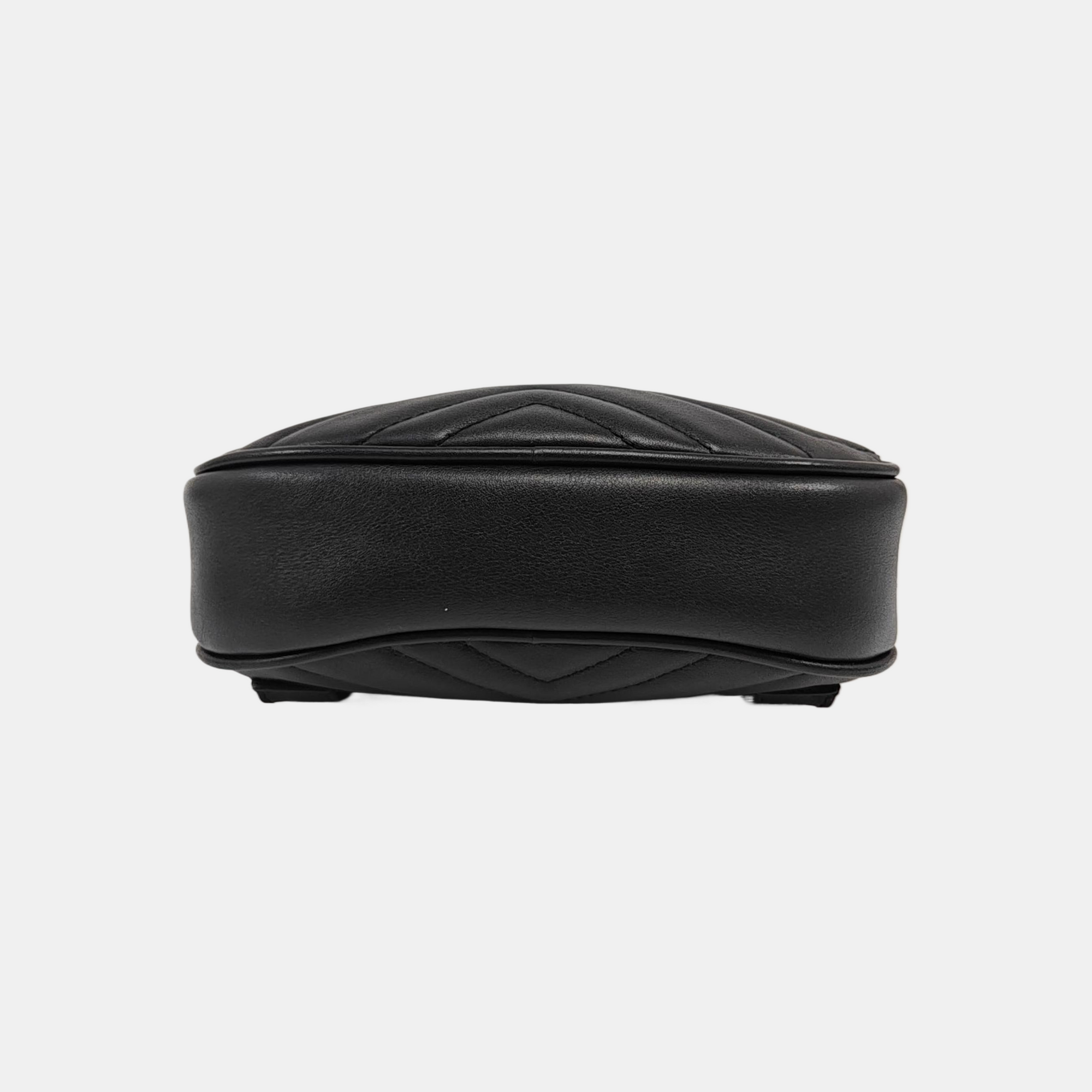 GG Marmont Super Mini Quilted Calfskin Black
