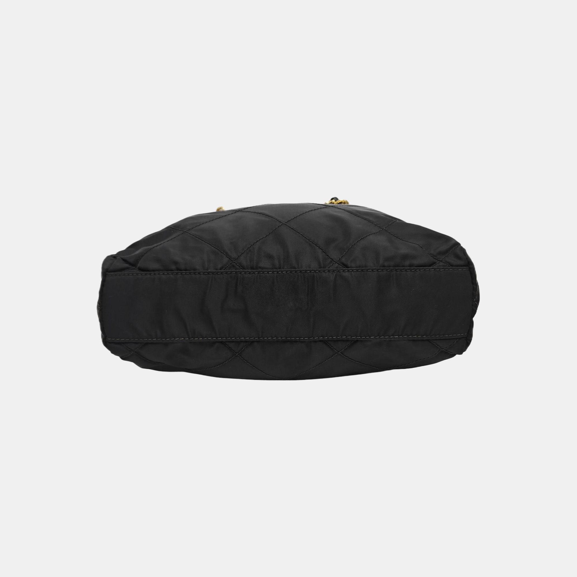 Nylon Quilted Nylon Black