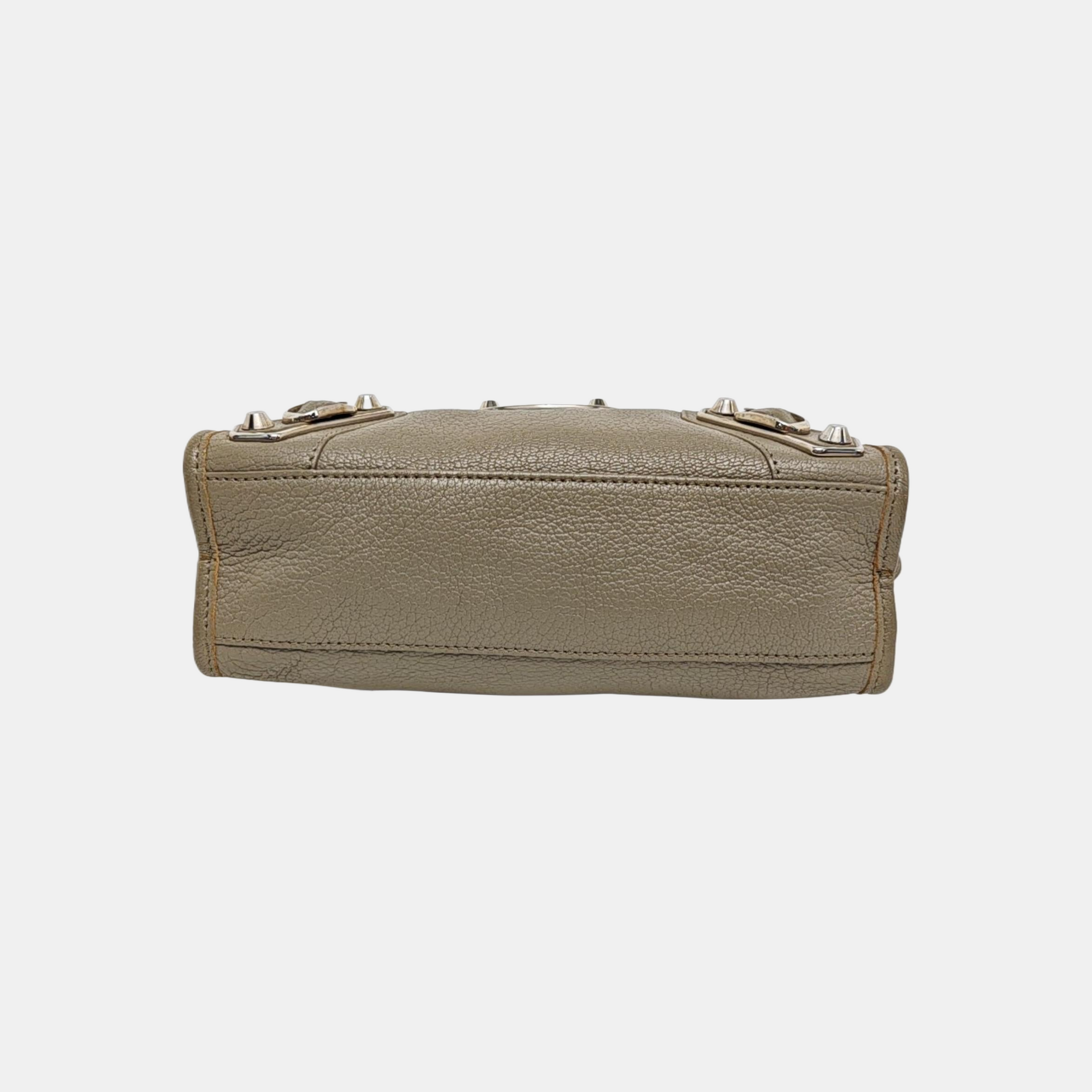 Classic Metallic Edge City Mini Lambskin Gray