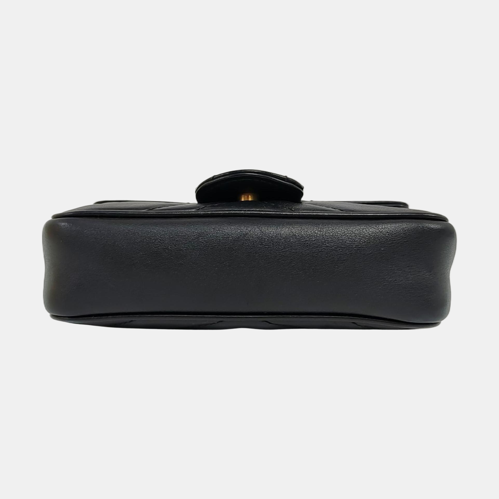 GG Marmont Mini Quilted Calfskin Black