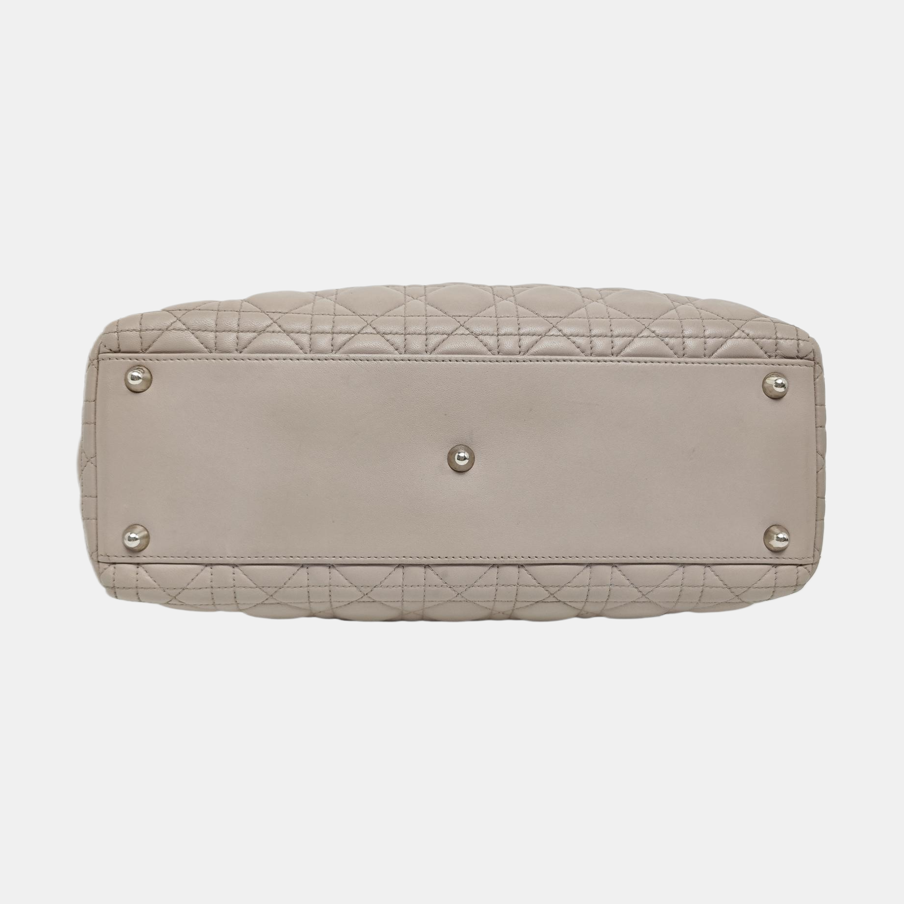 Authenticated pre-owned  Lady Dior Large Cannage Lambskin Gray - Tote Bag at Looply