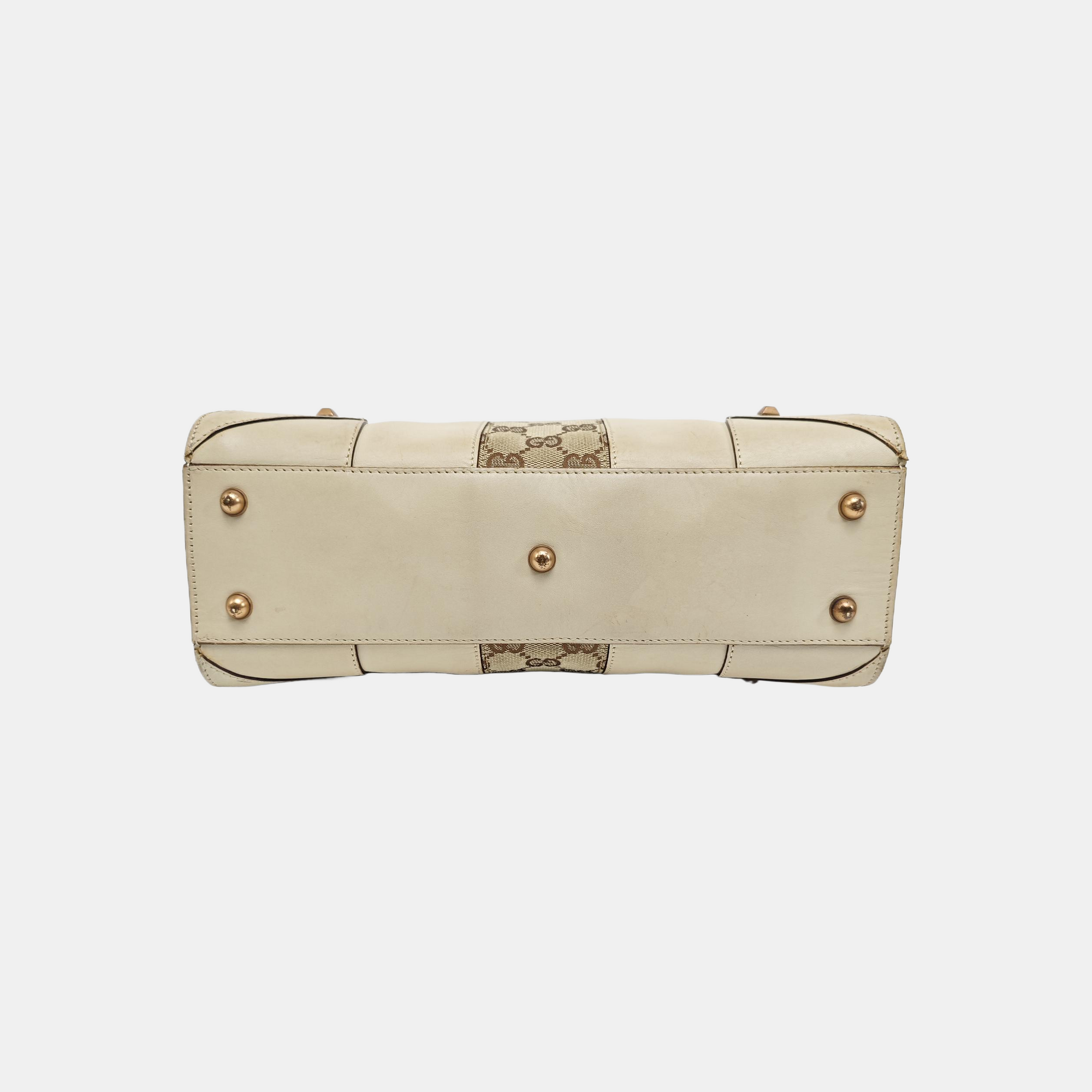 Monogram Calfskin Tote Bag Beige