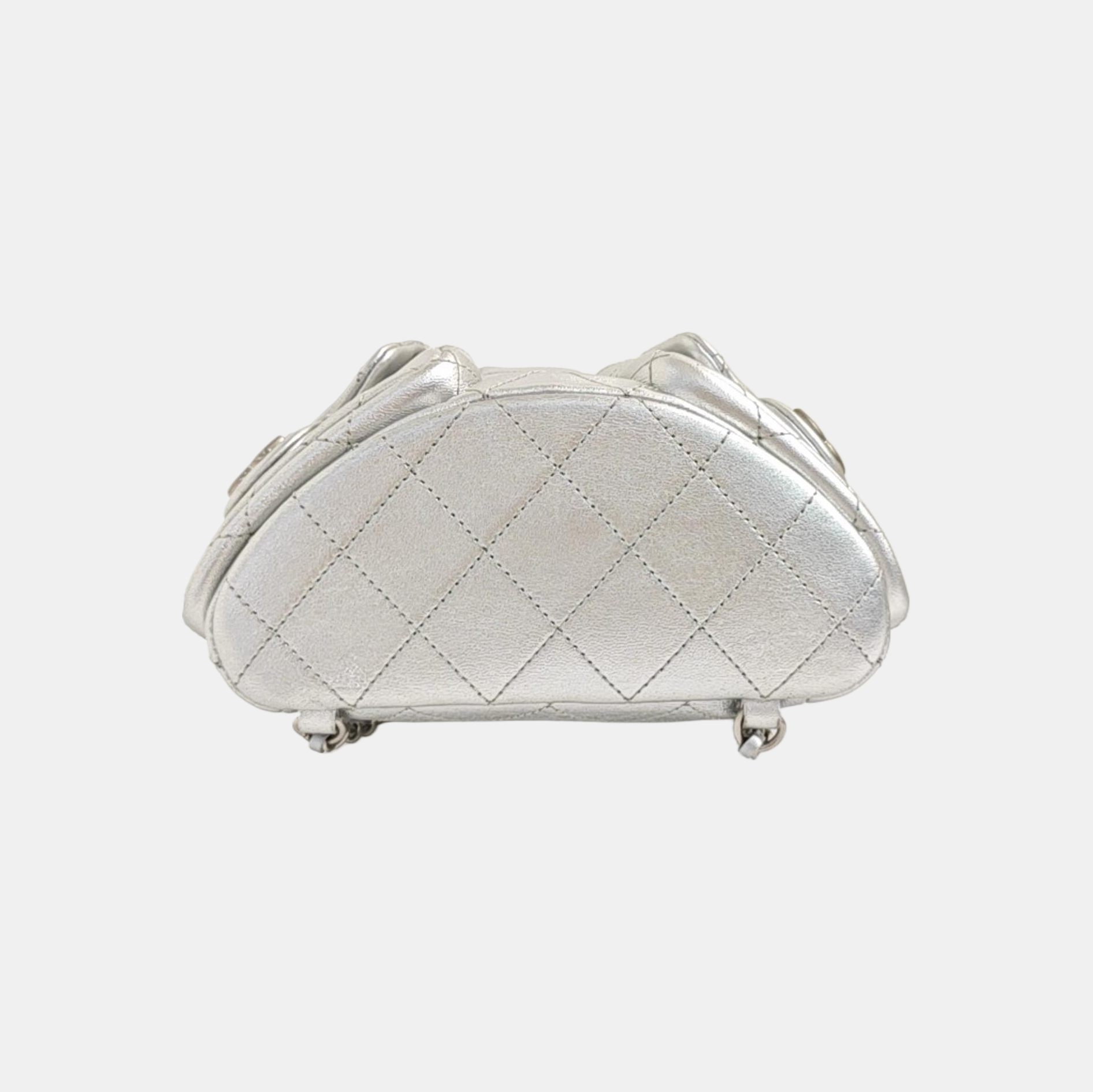 Quilted Lambskin Backpack Silver