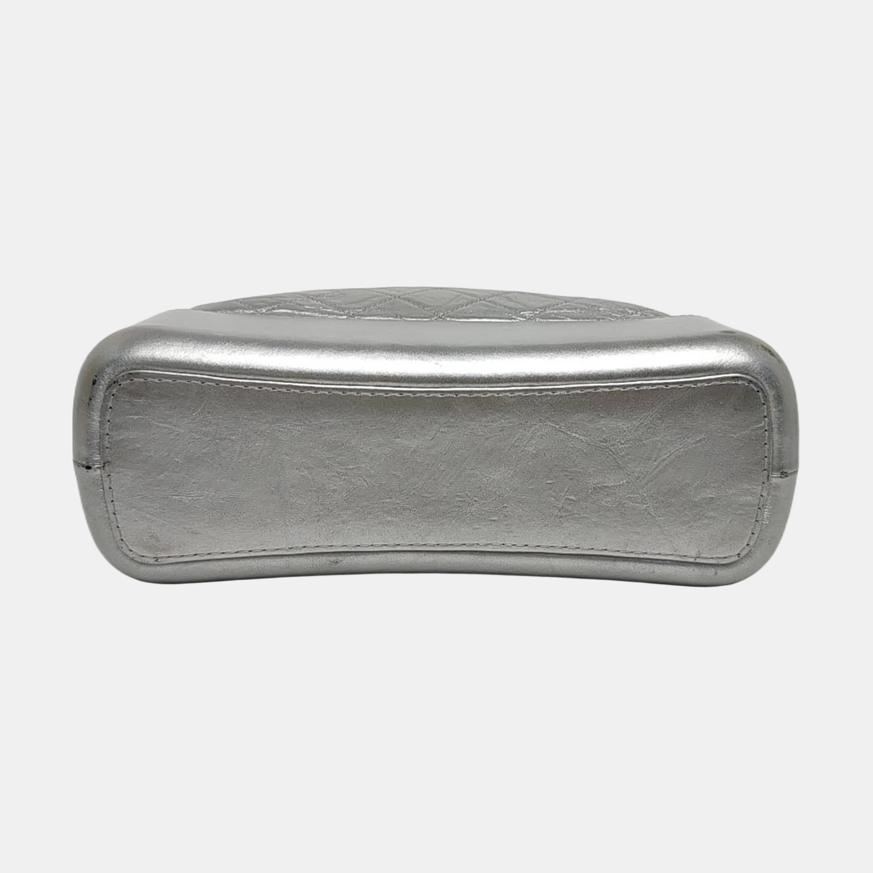 Authenticated pre-owned  GABRIELLE Medium Quilted Calfskin Silver - Shoulder Bag at Looply