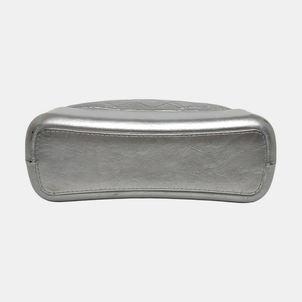 Authenticated pre-owned  GABRIELLE Medium Quilted Calfskin Silver - Shoulder Bag at Looply