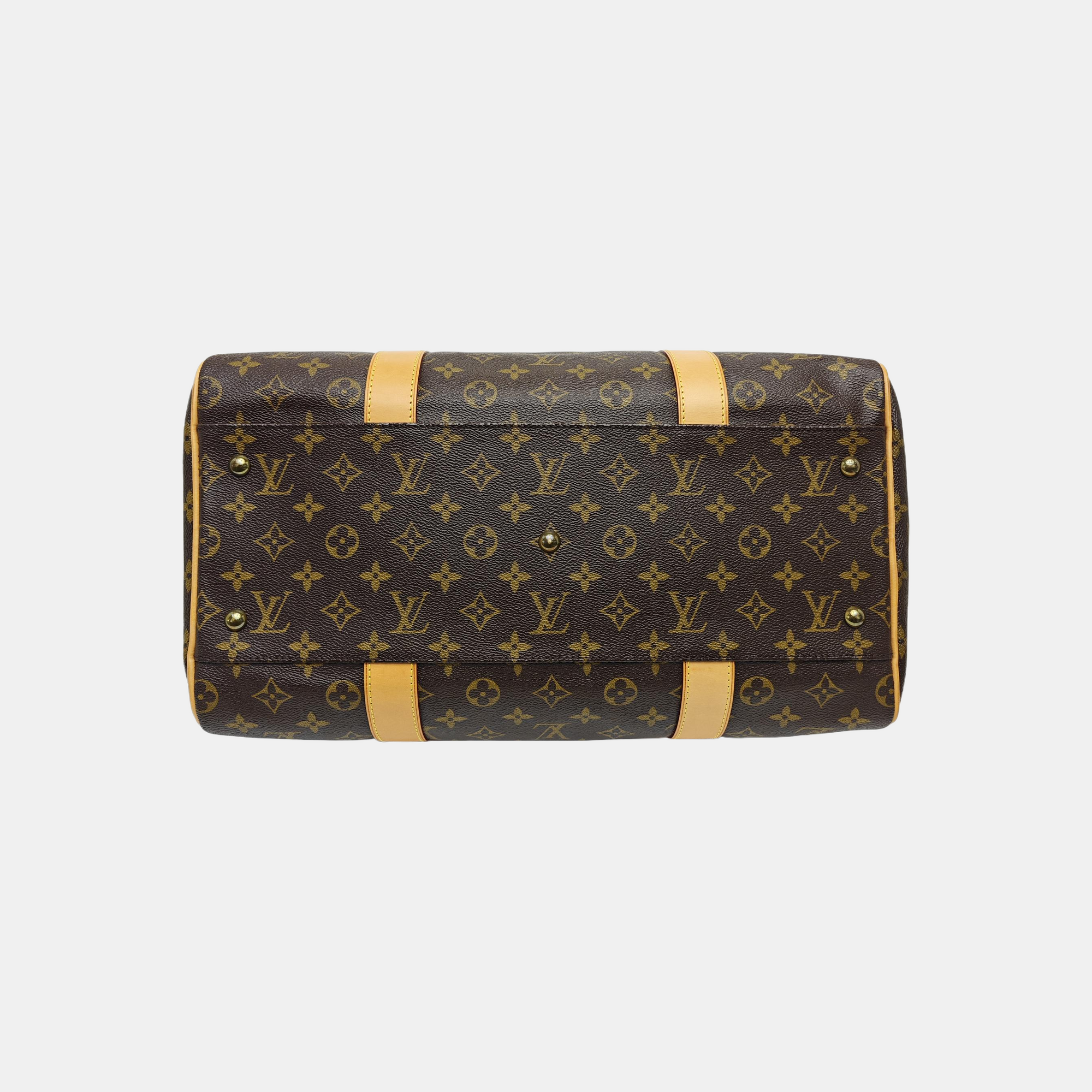 Monogram Coated Canvas Top Handle Bag Brown