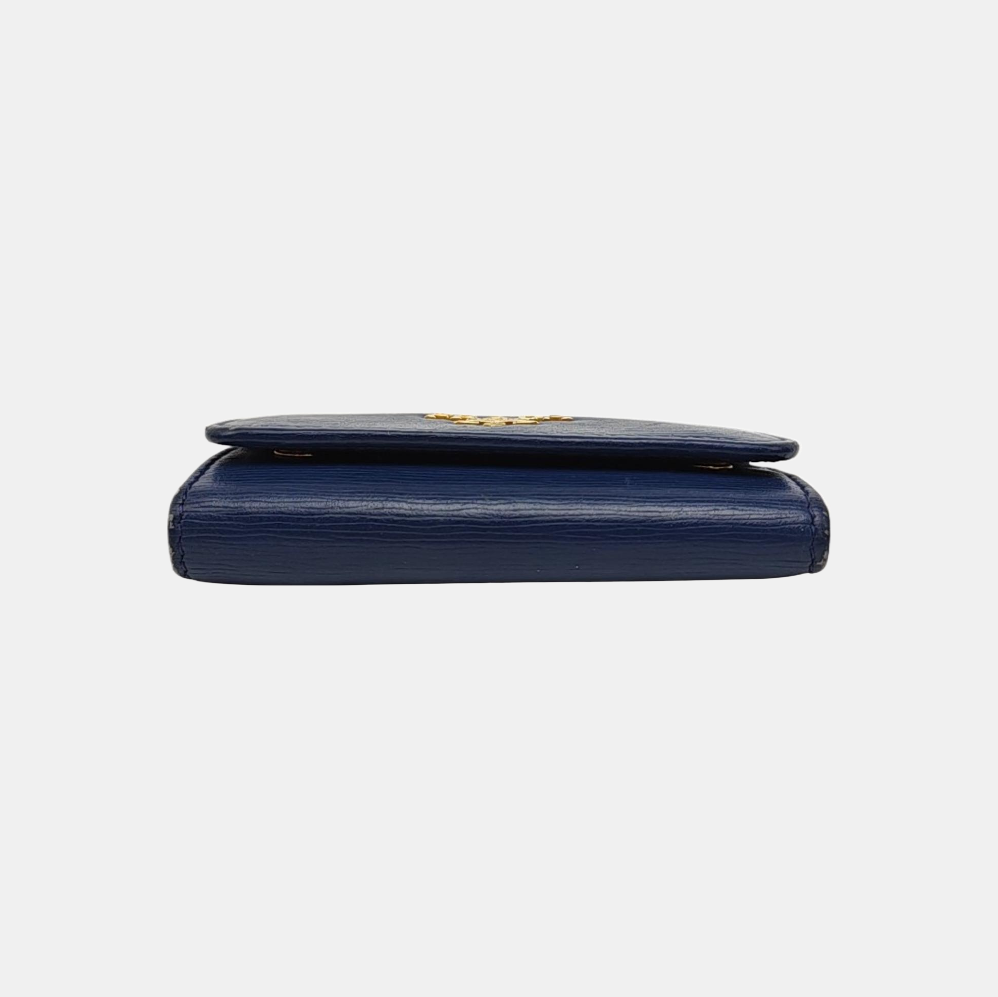 Saffiano Calfskin Key Pouch Blue