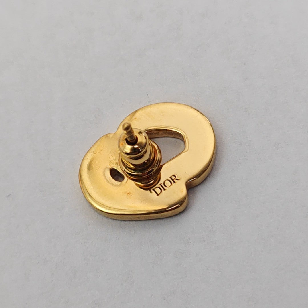 Petit CD Metal Gold Stud Earrings