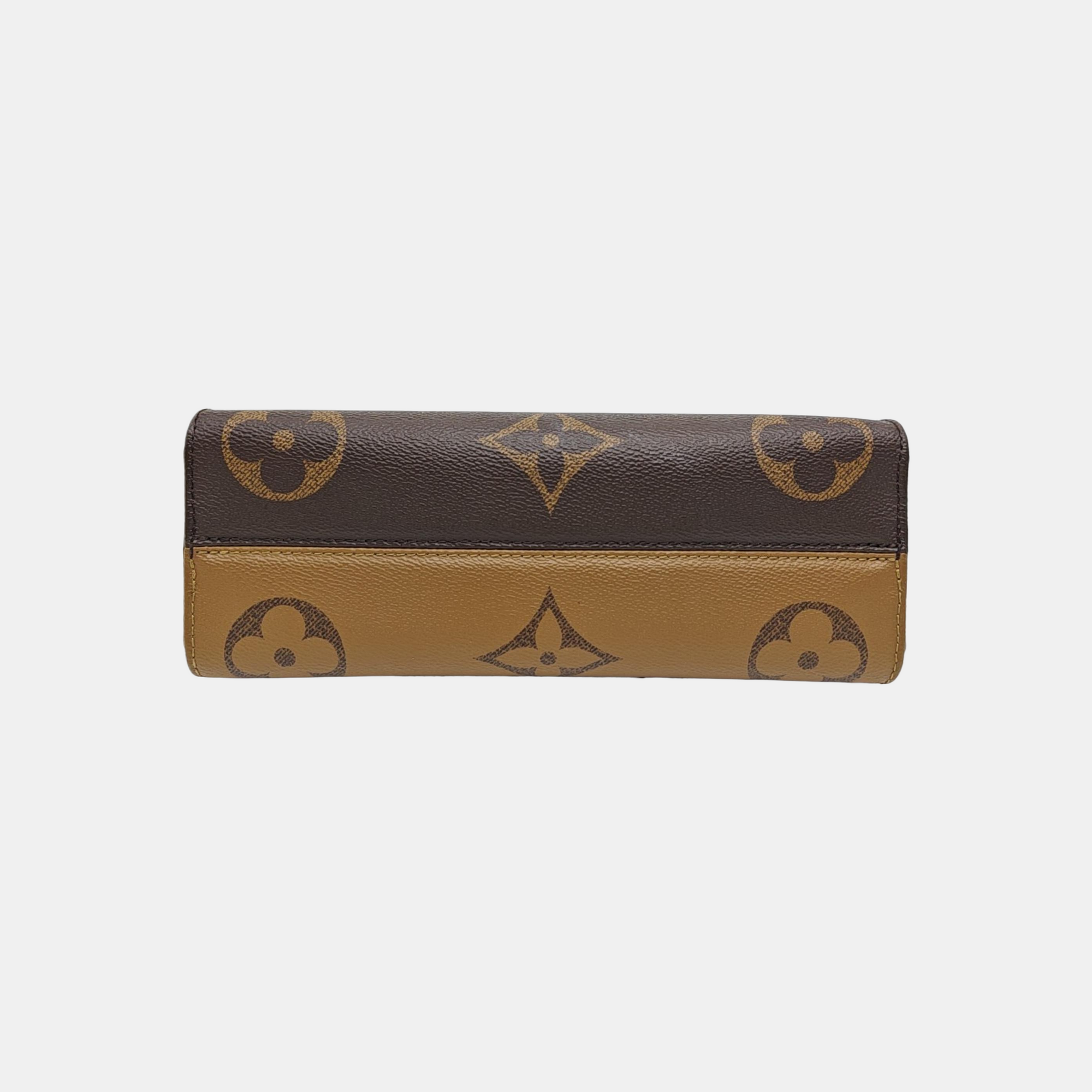 ONTHEGO EAST WEST PM Monogram Coated Canvas Brown