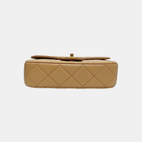 CLASSIC FLAP Mini Quilted Lambskin Beige