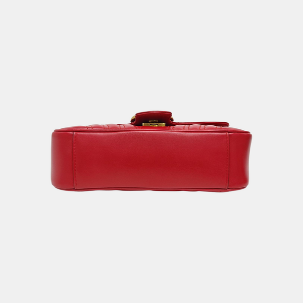 GG Marmont Small Quilted Calfskin Red