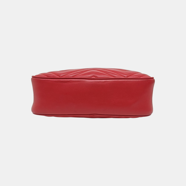 GG Marmont Small Quilted Calfskin Red