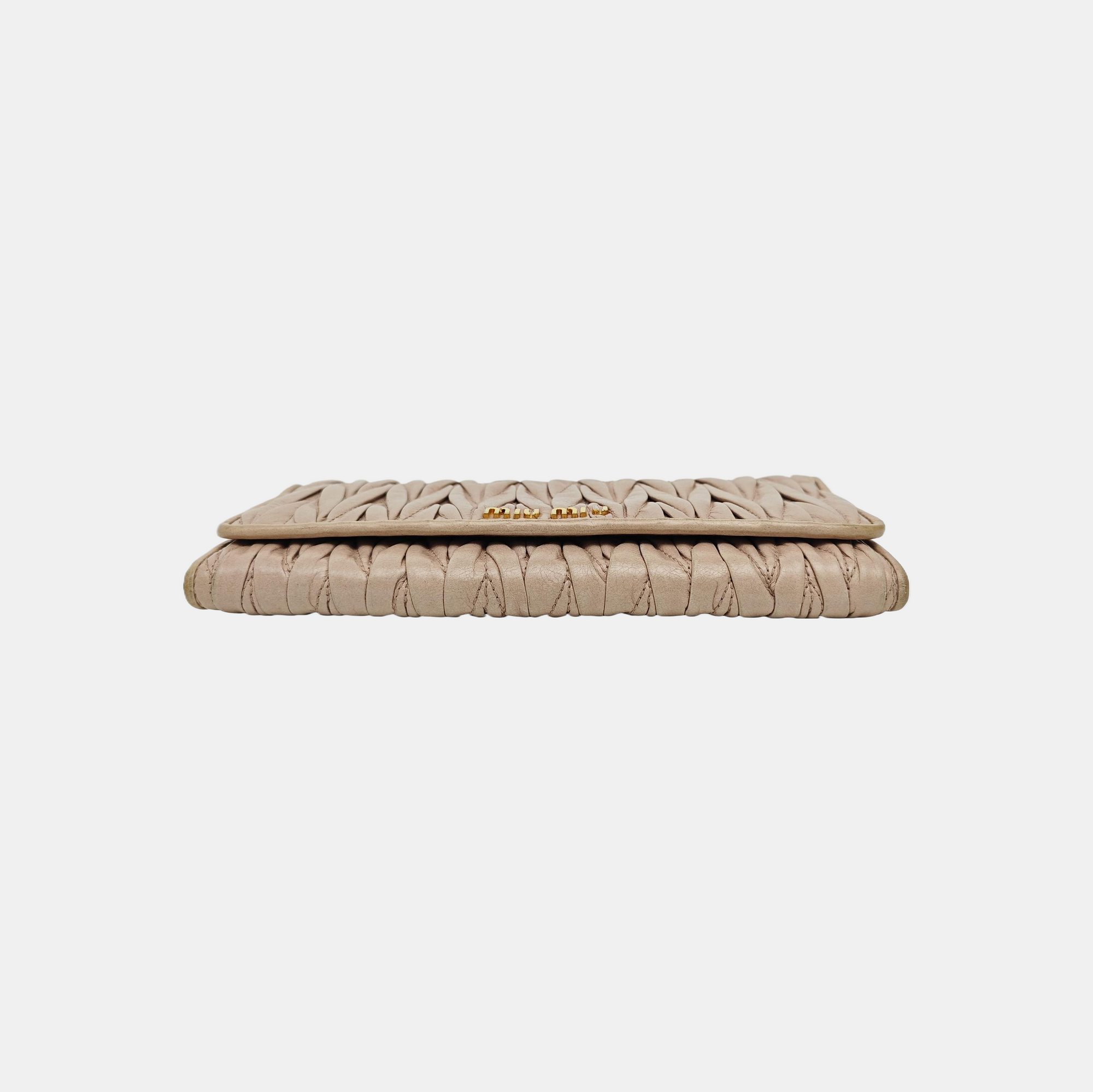 Quilted Lambskin Wallet Beige