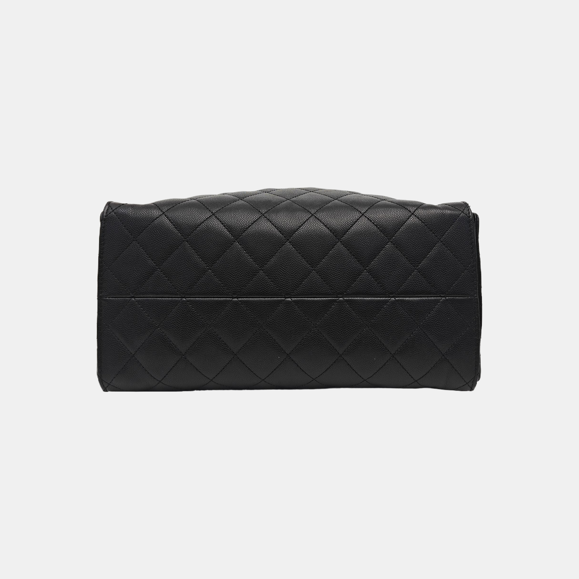 CHANEL 25 Medium Quilted Grained Calfskin Black