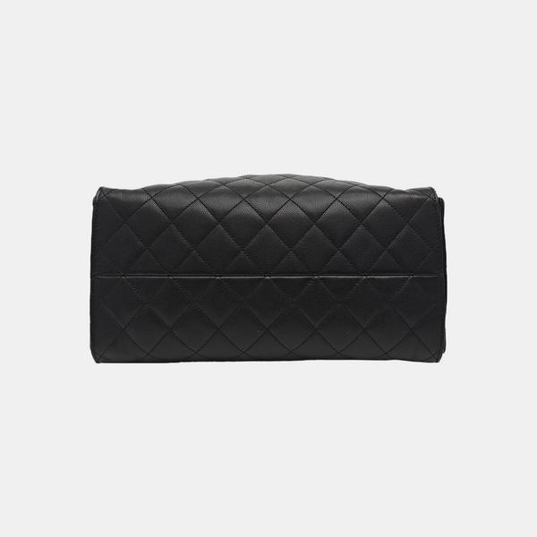 CHANEL 25 Medium Quilted Grained Calfskin Black