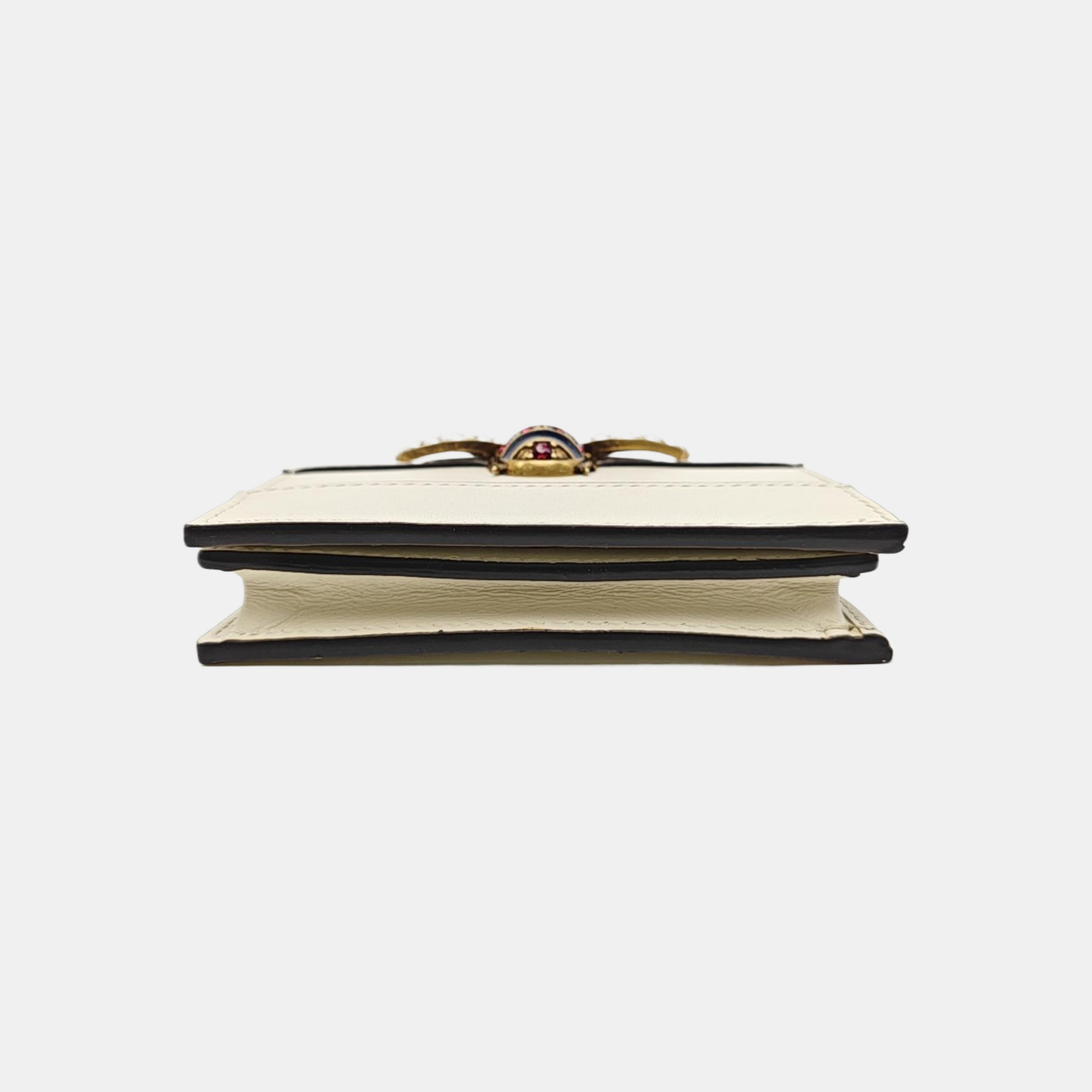 Queen Margaret Calfskin White Card Holder