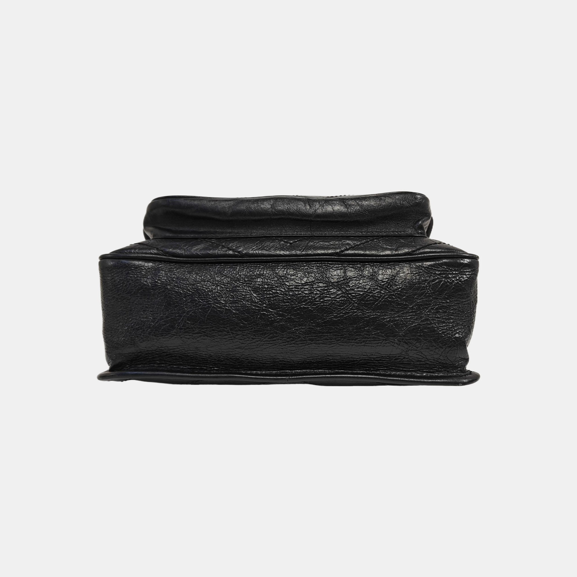 NIKI Medium Chevron Calfskin Black