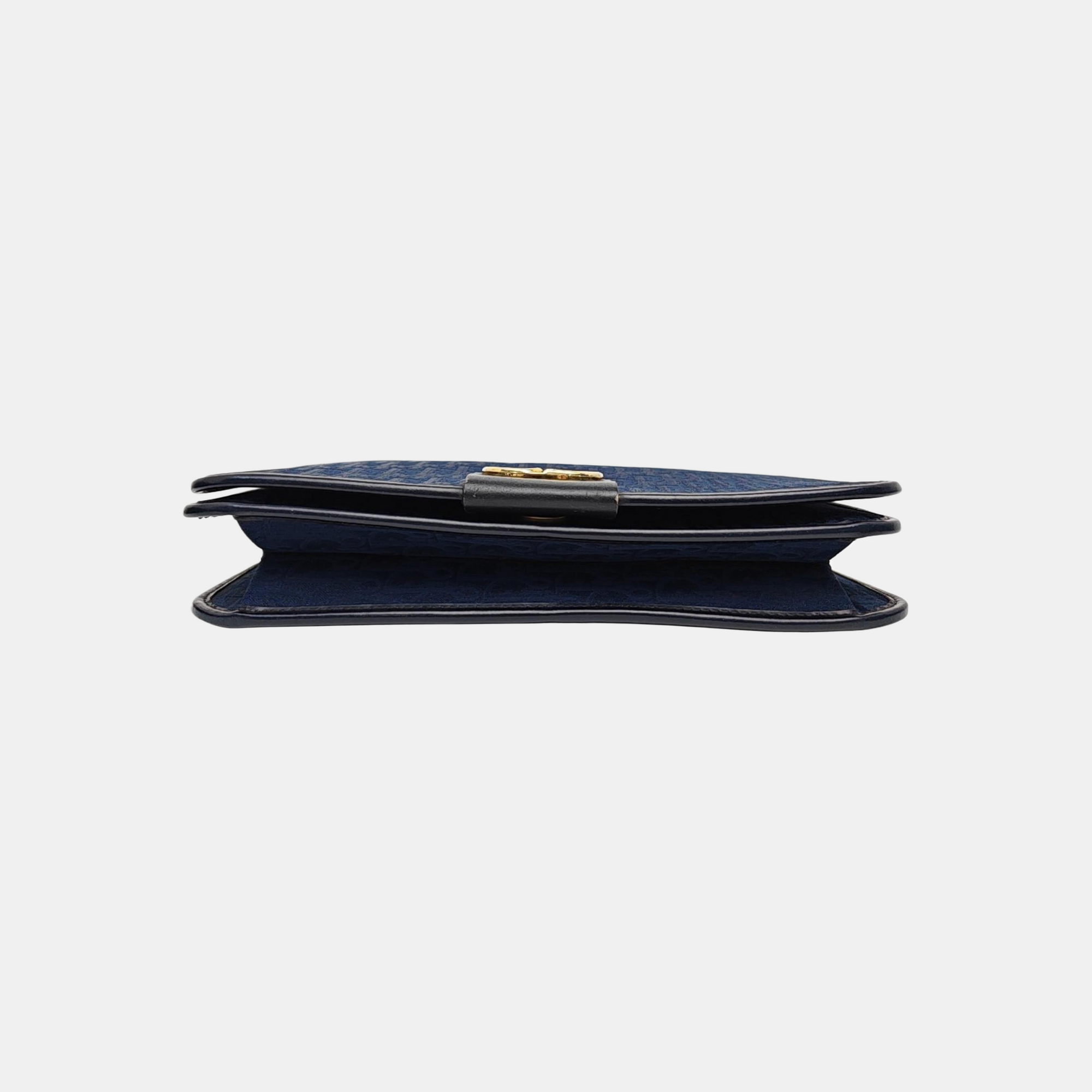 Oblique Canvas Shoulder Bag Blue