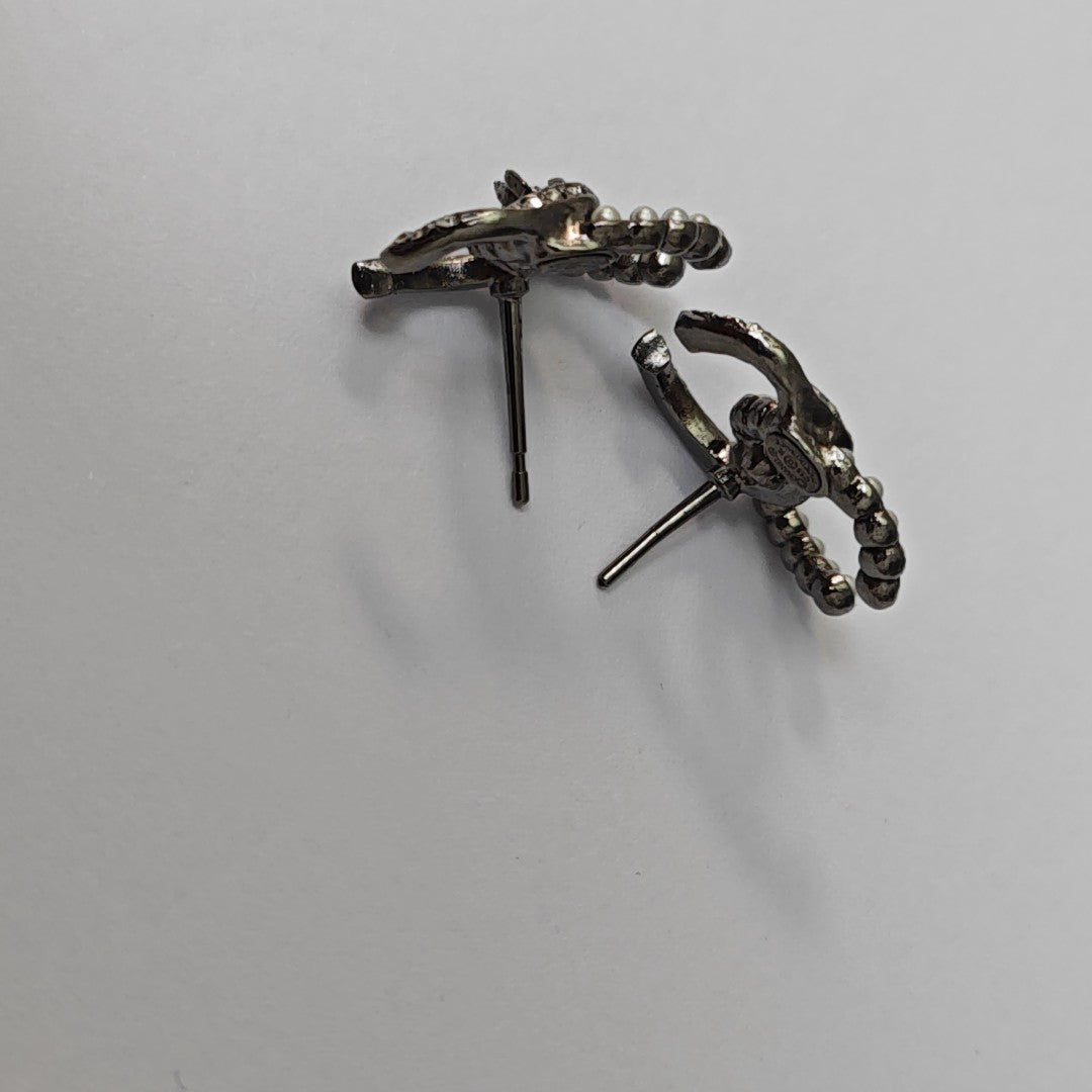 Metal Gray Stud Earrings