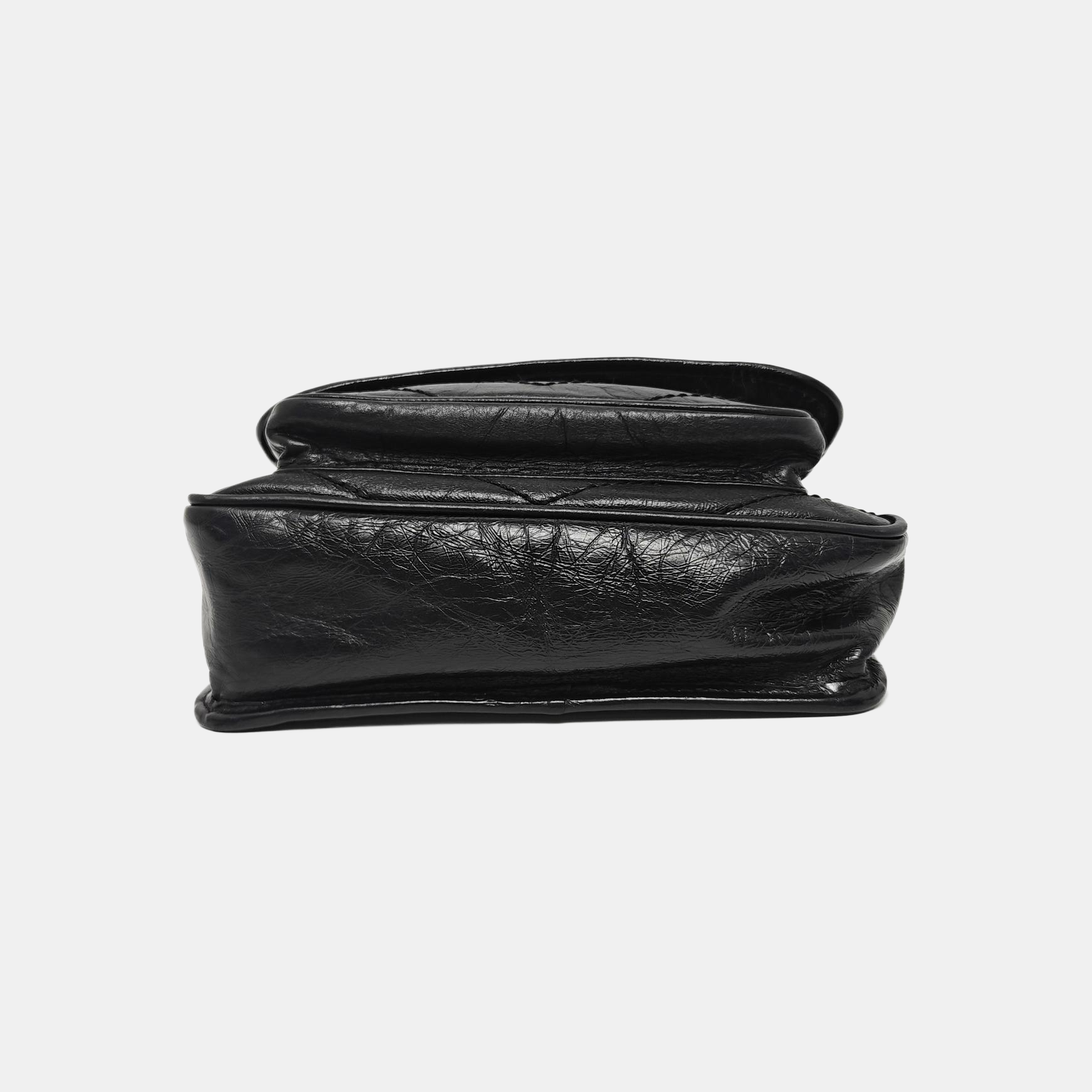 NIKI Small Chevron Calfskin Black