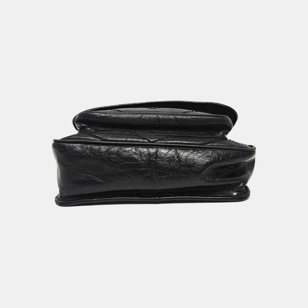 NIKI Small Chevron Calfskin Black
