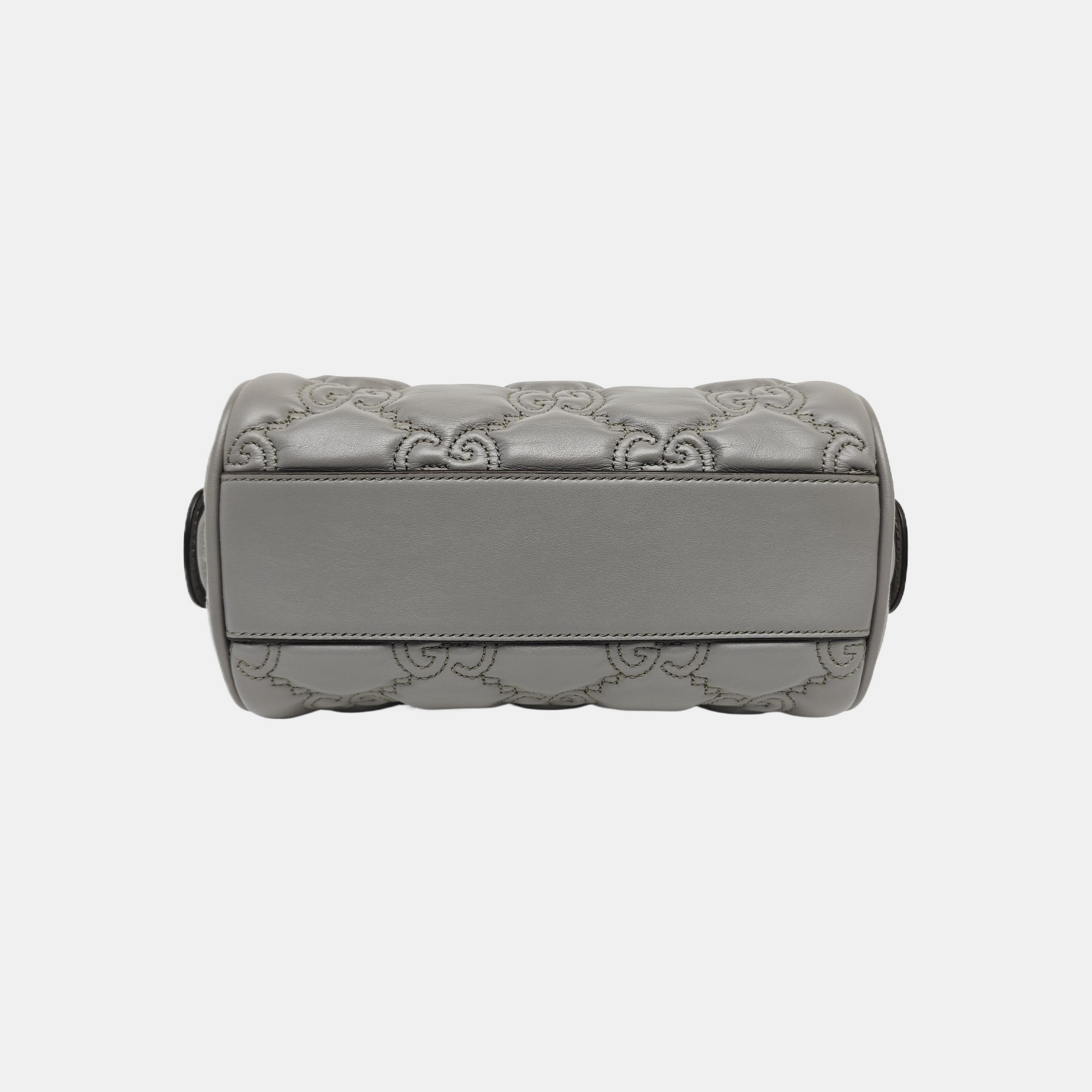 GG Matelassé Mini Monogram Calfskin Gray