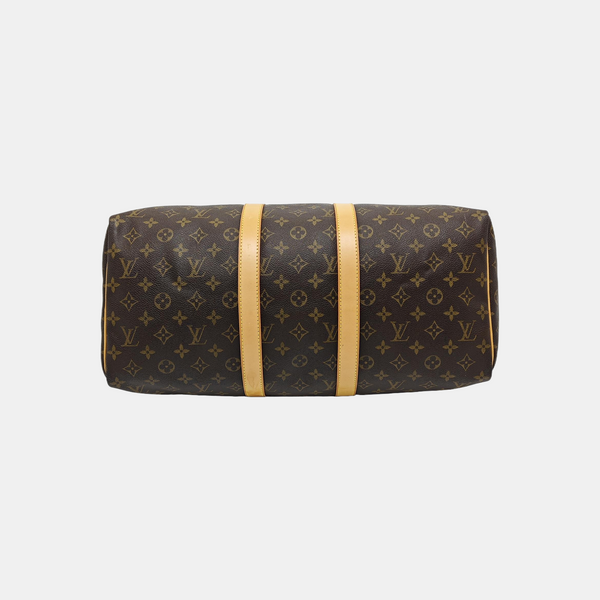KEEPALL 45 Monogram Coated Canvas Brown
