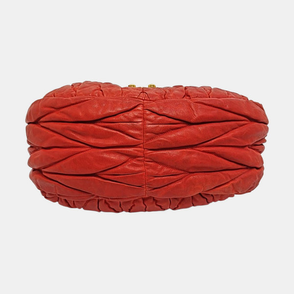 Miu Coffer Quilted Lambskin Red