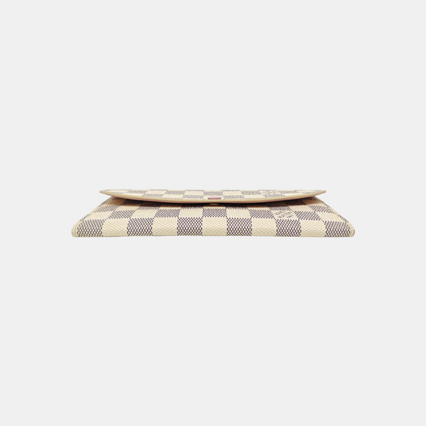 EMILIE Damier Azur Coated Canvas White Wallet