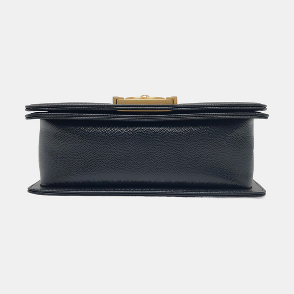 BOY CHANEL Small Quilted Grained Calfskin Black