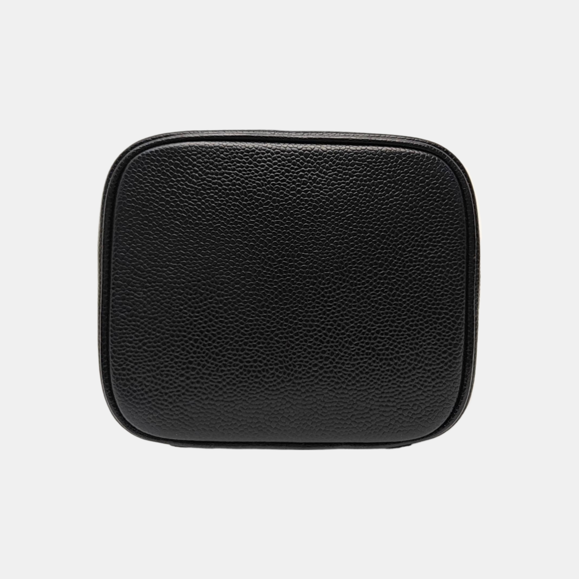 VINTAGE COSMETIC BAGS Grained Calfskin Black