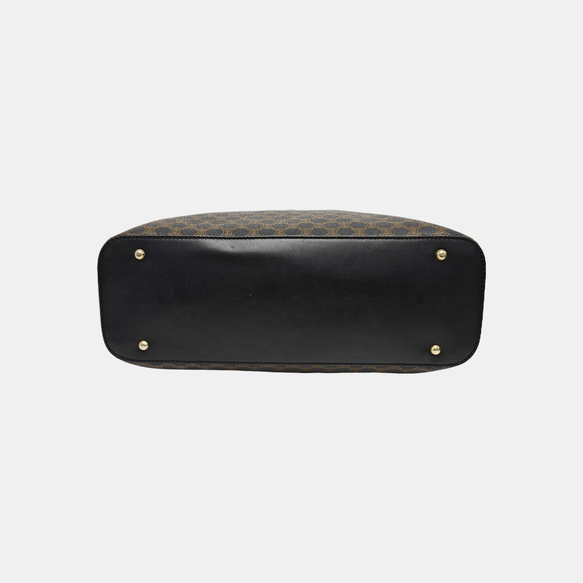 Coated Canvas Top Handle Bag Black