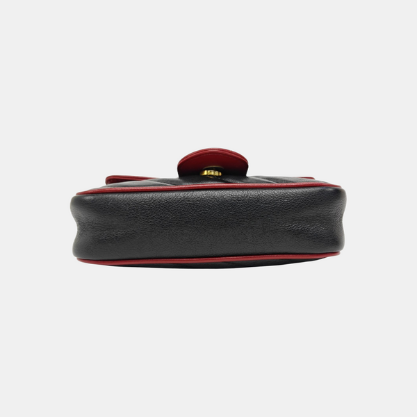 GG Marmont Super Mini Quilted Calfskin Black