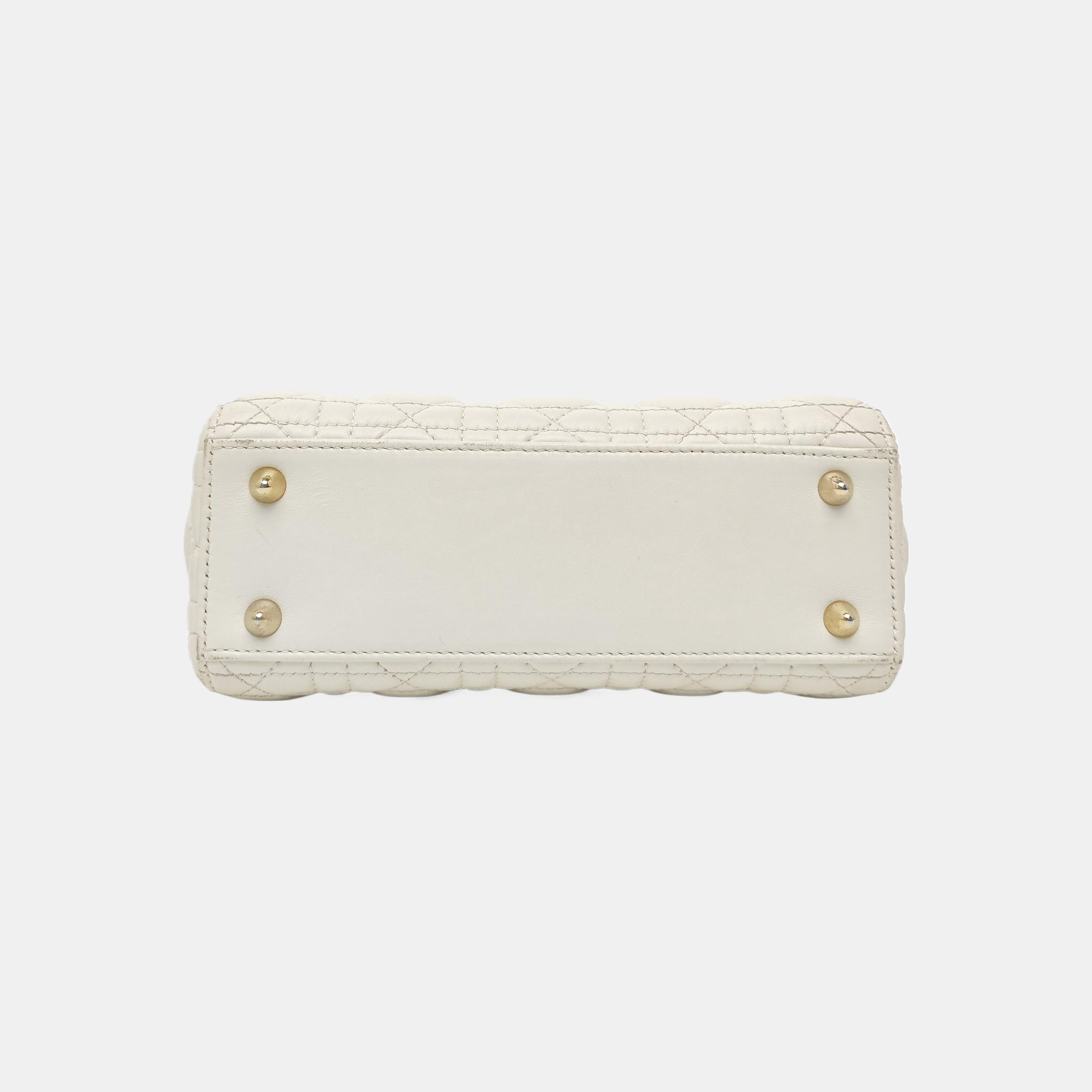 Lady Dior Small Cannage Lambskin White