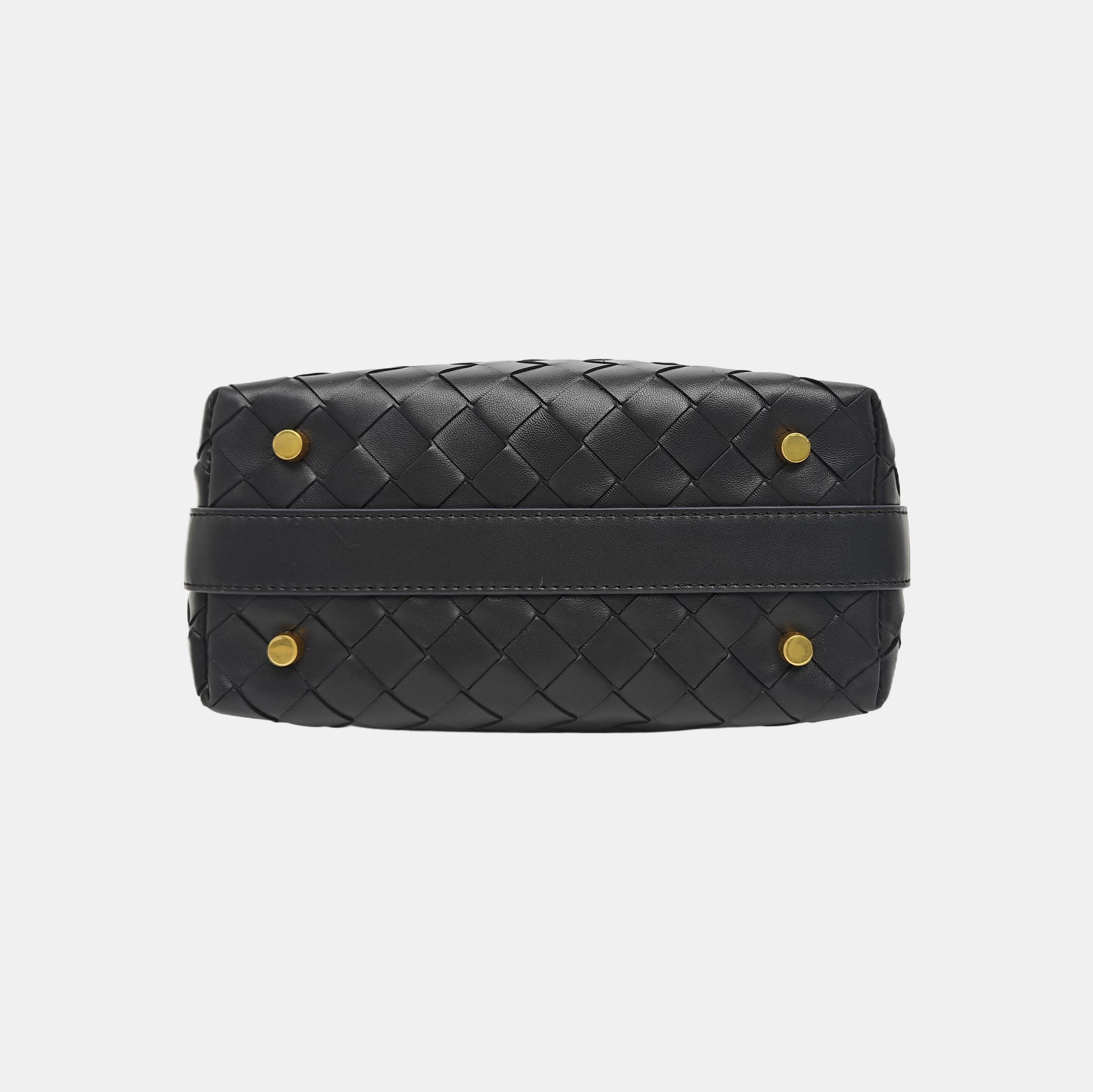 Calfskin Top Handle Bag Black