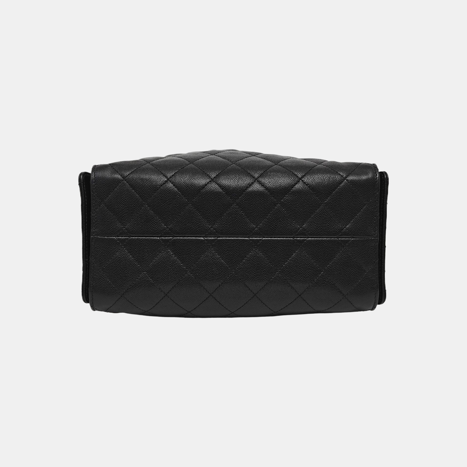 CHANEL 25 Small Quilted Grained Calfskin Black