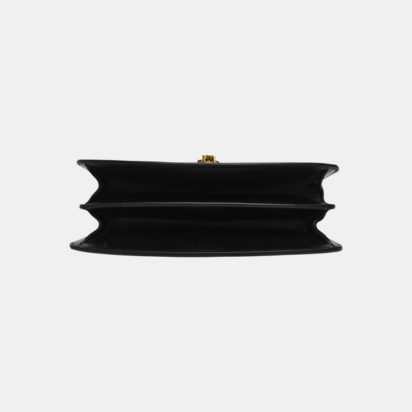 Calfskin Top Handle Bag Black