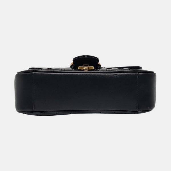 GG Marmont Small Quilted Calfskin Black
