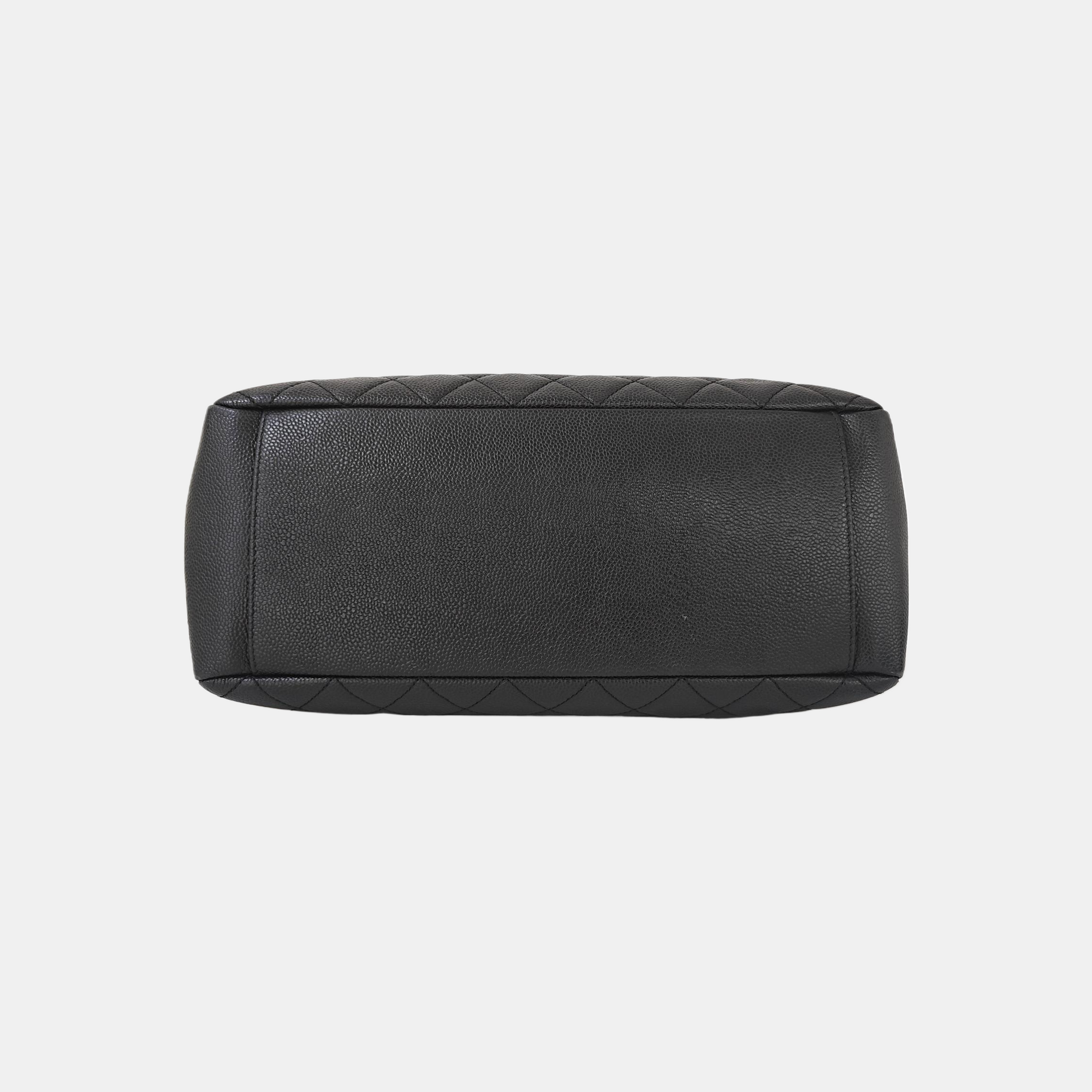 CHANEL GST Large Quilted Grained Calfskin Black