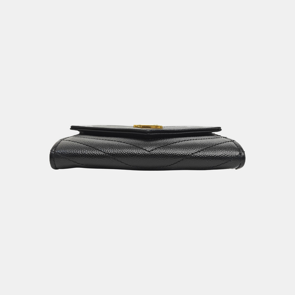 MONOGRAM Chevron Calfskin Black Card Holder