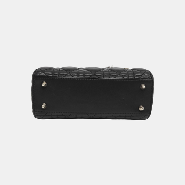 Lady Dior Pequeño Piel de Cordero Acolchado Negro