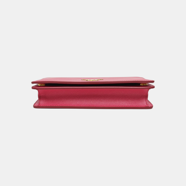 Saffiano Calfskin Shoulder Bag Red