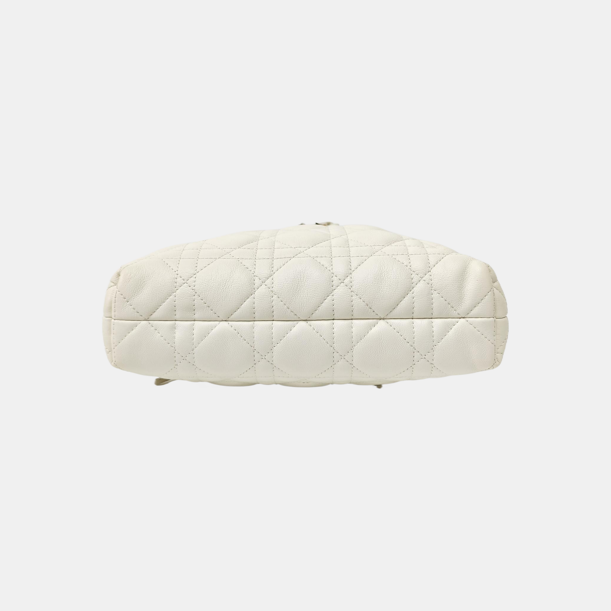 Cannage Lambskin Shoulder Bag Mini White